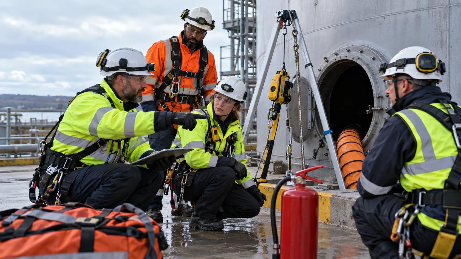 Fire During Confined-Space Work