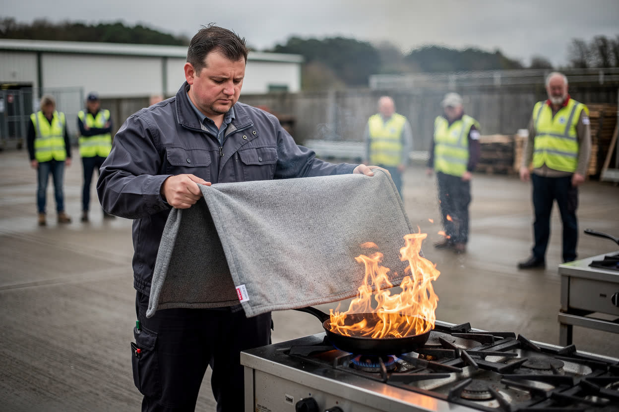 Using a Fire Blanket