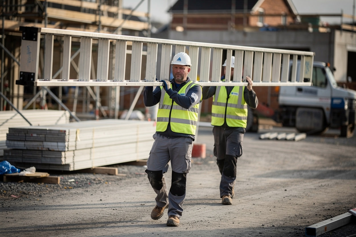 Moving and Erecting Long Ladders as a Team